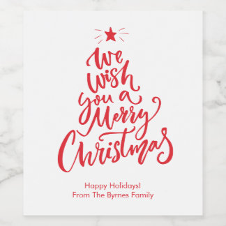 A Merry Christmas Personalised Wine Labels