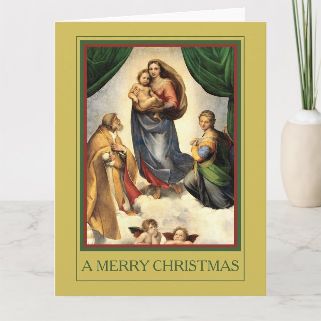 A MERRY CHRISTMAS Raphael Madonna and Christ Child Card (Front)