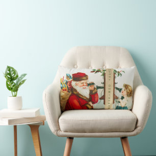 A Merry Christmas Santa Claus by Ellen Clapsaddle Lumbar Cushion