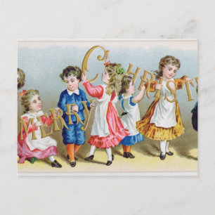 A Merry Christmas', Victorian postcard