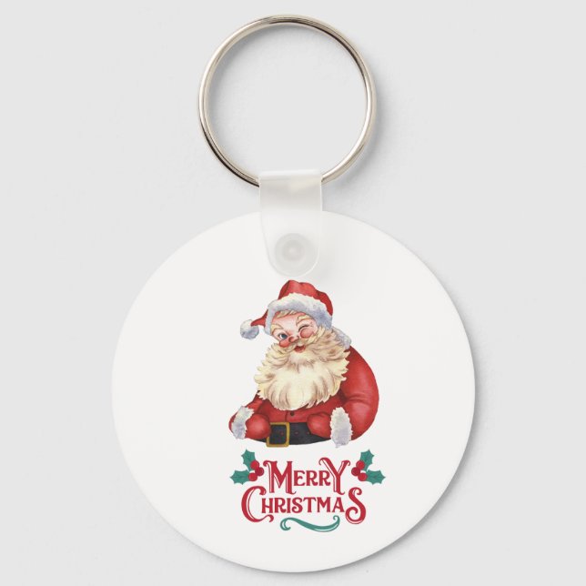 A Merry ChristmasKeychain Key Ring (Front)