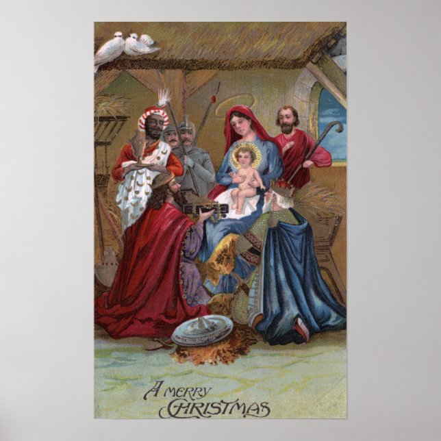 A Merry ChristmasNativity Scene Poster (Front)