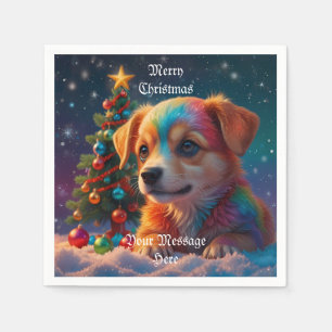 A Merry Festive Christmas Holiday Napkin