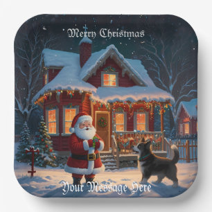 A Merry Festive Christmas Holiday Paper Plate