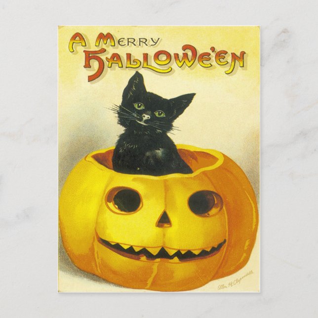 A Merry Hallowe'en Holiday Postcard (Front)