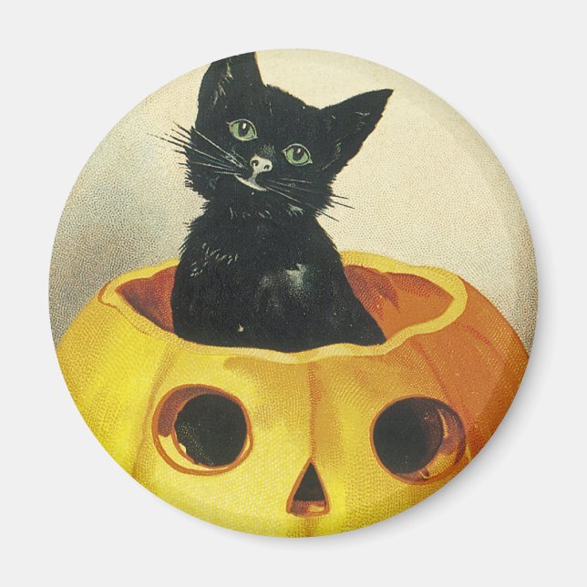 A Merry Haloween Kitten Magnet (Front)