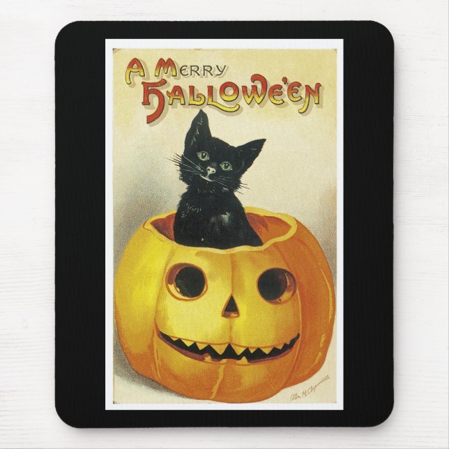 A Merry Haloween Kitten Mouse Pad (Front)