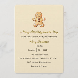 A Merry Little Baby is on the Way Invitation