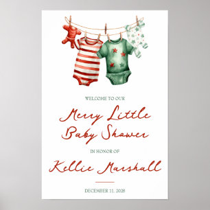 A Merry Little Baby Shower, Baby Clothes Welcome Poster