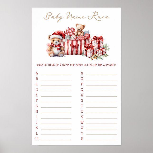 A Merry Little Baby Shower Baby Shower Game Poster (Front)