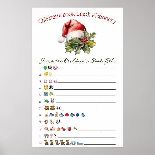 A Merry Little Baby Shower Baby Shower Game Poster (Front)