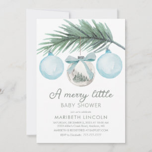 A Merry Little Baby Shower Boy Baby Shower Invitation