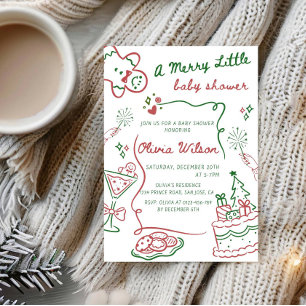 A Merry Little Baby Shower - Christmas Baby Shower Invitation