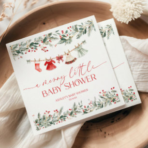 A Merry Little Baby Shower Christmas Baby Shower Napkin
