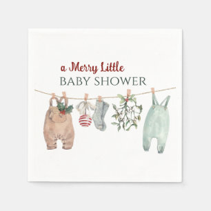 A Merry Little Baby Shower Christmas Clothes Napkin