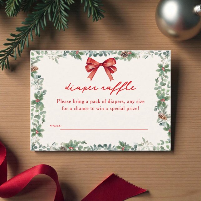 A Merry Little Baby Shower Christmas Diaper Raffle Enclosure Card (Creator Uploaded)