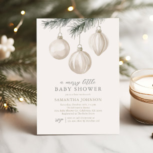 A Merry Little Baby Shower Christmas Ornaments Inv Invitation