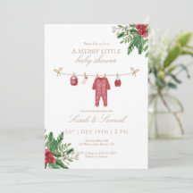 A Merry Little Baby Shower Pyjamas Invitation