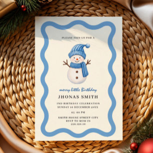a merry little birthday boy invitation