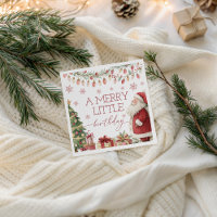 A Merry Little Birthday Napkin