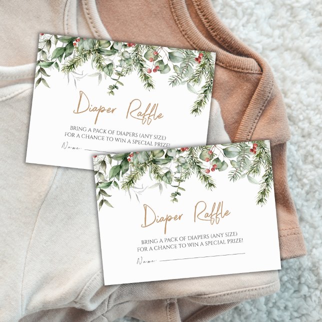 A Merry Little Boho Baby Shower Diaper Raffle Card (Creator Uploaded)