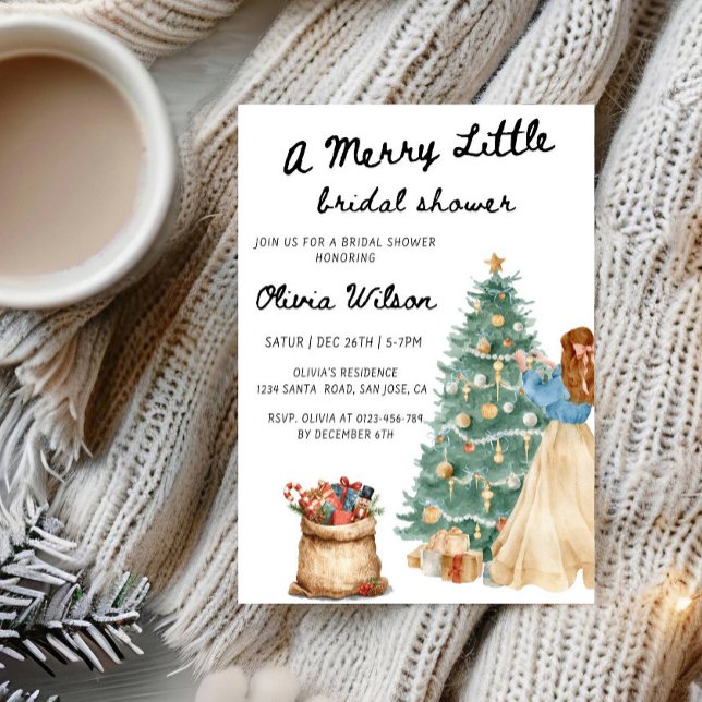 A Merry Little Bridal Shower-Christmas Bride Party Invitation (Creator Uploaded)