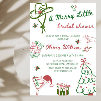 A Merry Little Bridal Shower Party Invitation