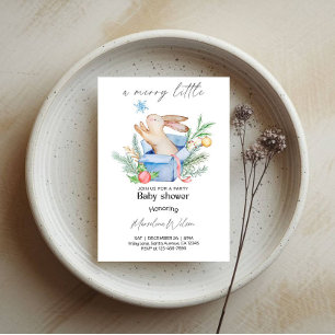 A Merry Little Bunny Baby Shower Party Invitation