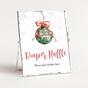 A Merry Little Christmas Baby Shower Diaper Raffle Poster