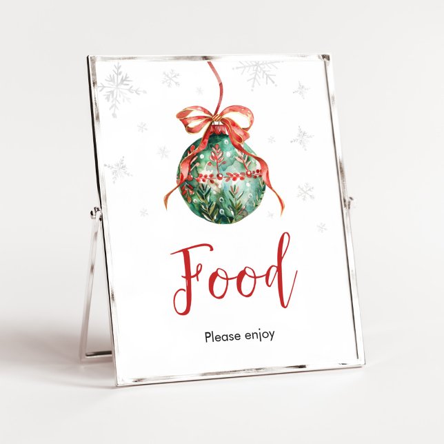 A Merry Little Christmas Baby Shower Food Poster (Merry Little Christmas Ornaments Baby Shower Food Sign)