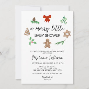 A Merry Little Christmas Baby Shower Invitation