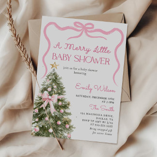 A Merry Little Christmas Baby Shower Invitation