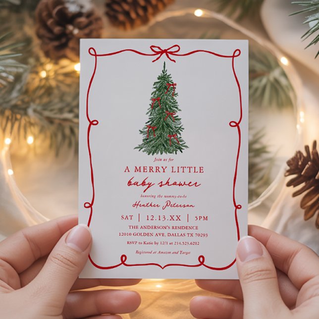 A Merry Little Christmas Baby Shower Invitation (Creator Uploaded)