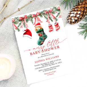 A Merry Little Christmas Baby Shower Invitation