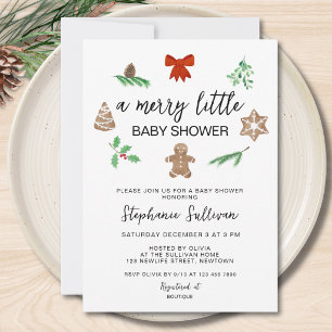 A Merry Little Christmas Baby Shower Invitation