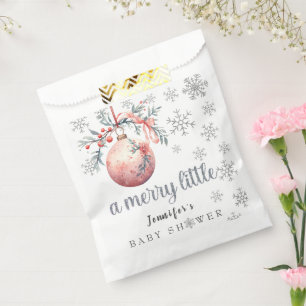A merry little Christmas Ball Winter Baby Shower Favour Bag