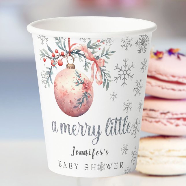 A merry little Christmas Ball Winter Baby Shower Paper Cups (Creator Uploaded)