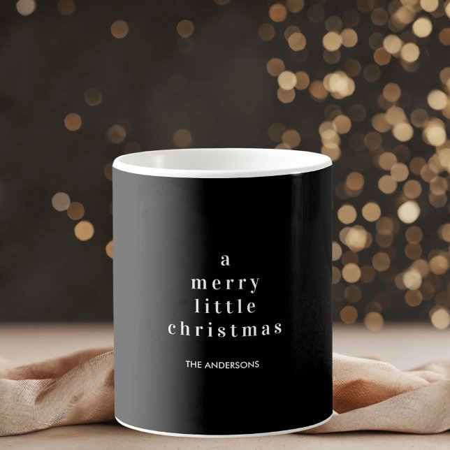 "A Merry Little Christmas Black and White  Coffee Mug (Creator Uploaded)