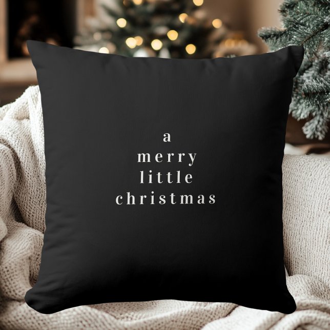 "A Merry Little Christmas Black and White  Cushion (Creator Uploaded)