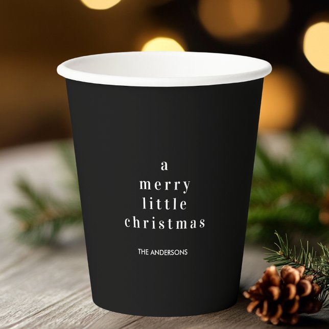 "A Merry Little Christmas Black and White  Paper Cups (Creator Uploaded)
