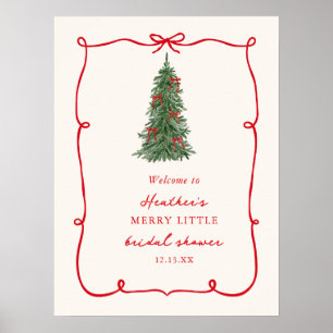 A Merry Little Christmas Bridal Shower Welcome Poster