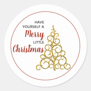 A Merry Little Christmas Classic Round Sticker