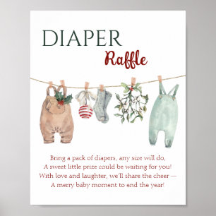 A Merry Little Christmas Clothes Diaper Raffle Poster