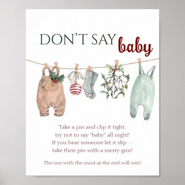 A Merry Little Christmas Clothes DON’T SAY Baby Poster (Front)