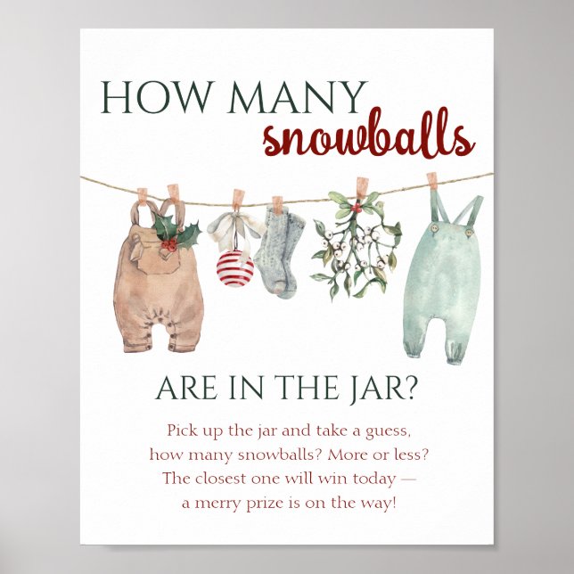 A Merry Little Christmas Clothes How Many Snowball Poster (Front)