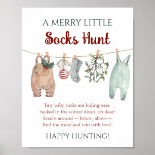 A Merry Little Christmas Clothes Socks Hunt Poster