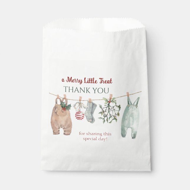 A Merry Little Christmas Clothes Thank You Favour Bag (Front)