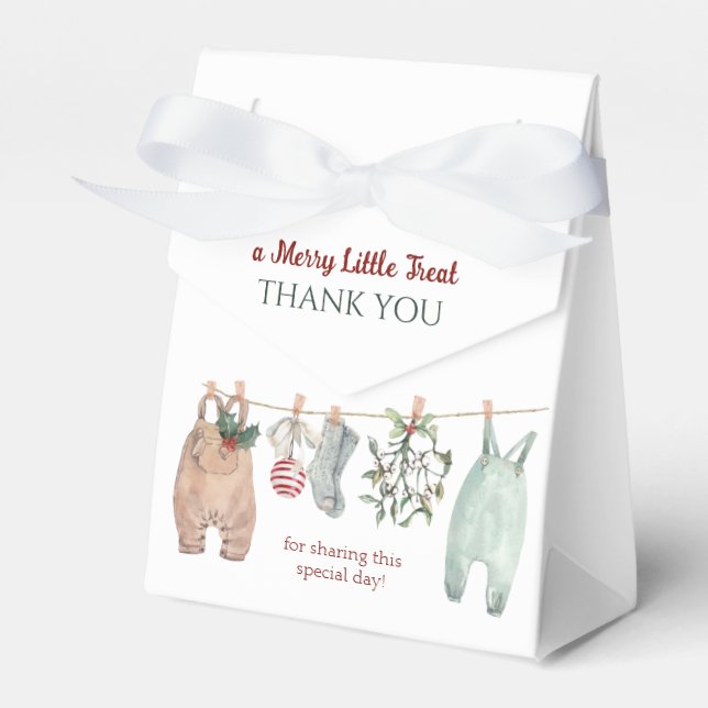 A Merry Little Christmas Clothes Thank You Favour Box (Front Side)