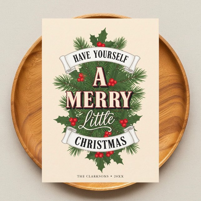 A Merry Little Christmas Vintage Holiday Card (Creator Uploaded)