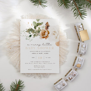 A Merry Little Christmas Winter Baby Shower Invitation